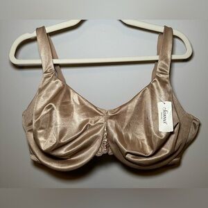 NWT Soma Sensuous Sides Minimizer Bra Soft Tan 3” Slimming Full Coverage 44DD
